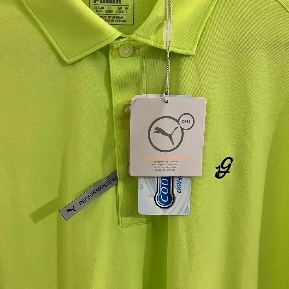 Puma Golf Neon Green polo in size medium - Picture 6 of 6